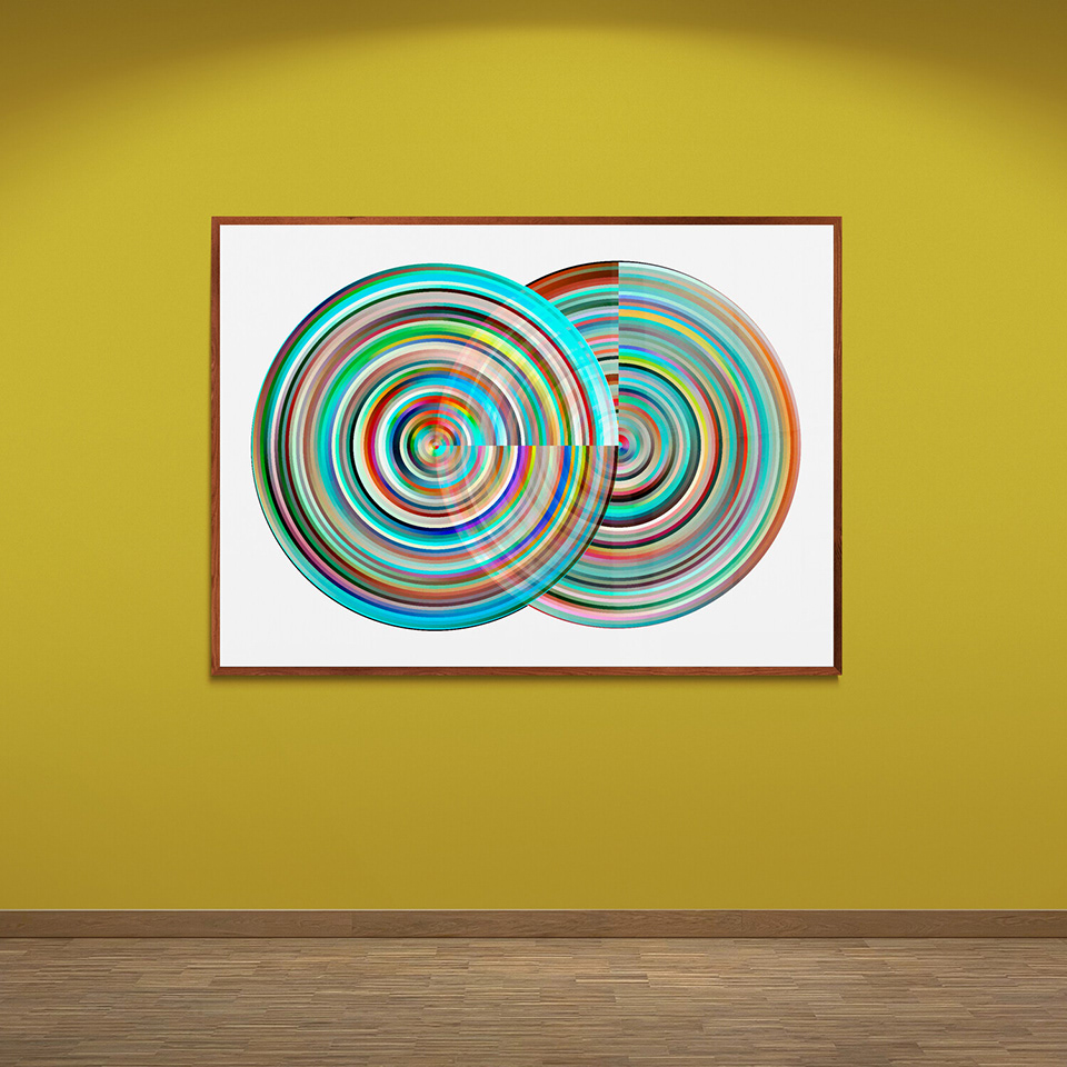 Double Bubble (Spin), 2022, 50" x 36"