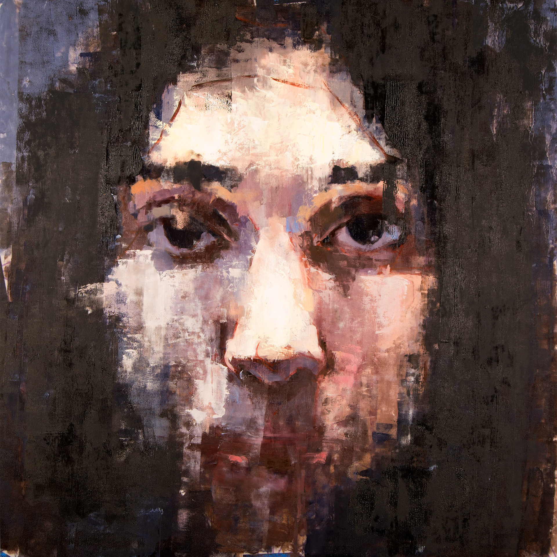 Lara (Saudi Muslim Woman), 2016, Oil on Mylar, 24 x 24 inches 