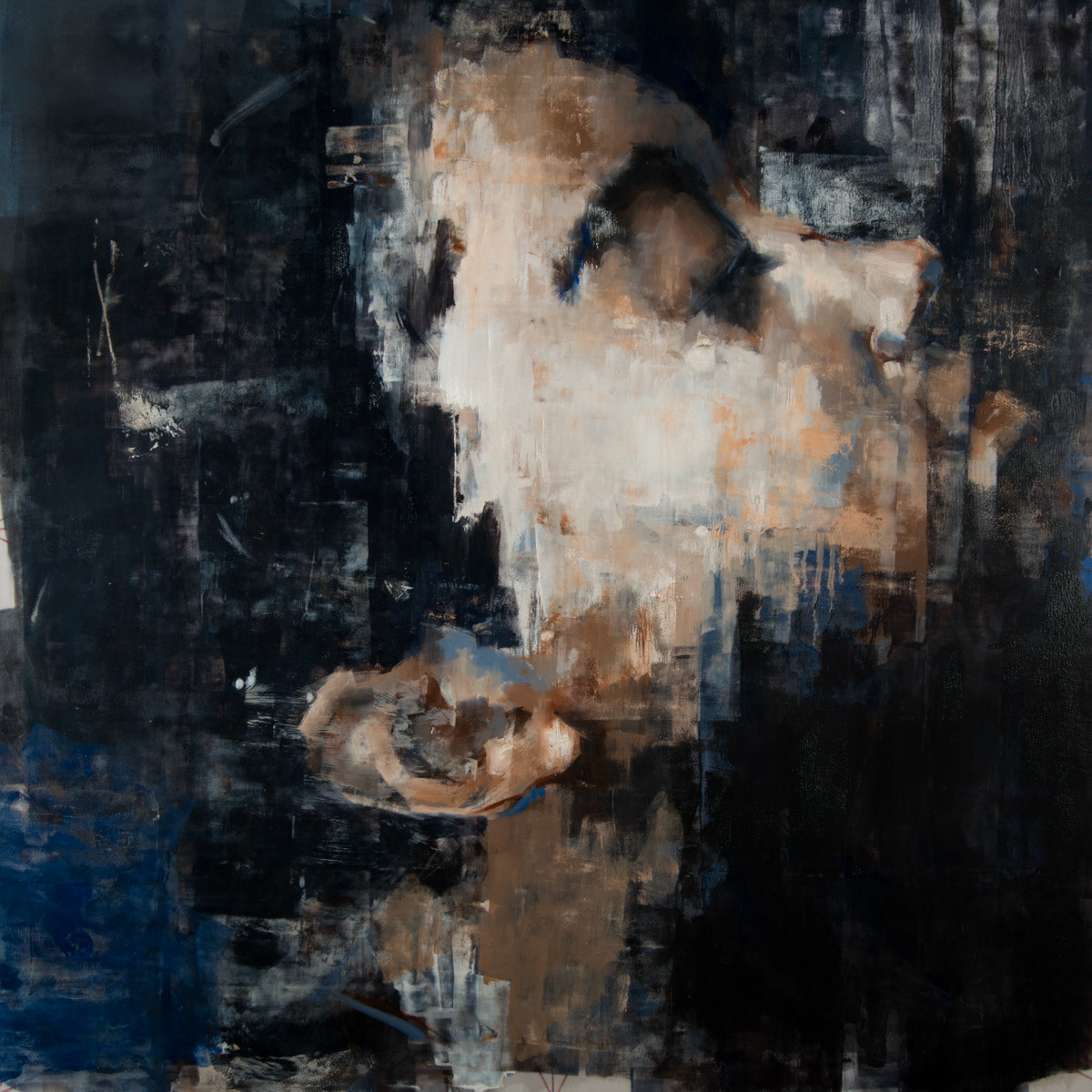 Hannah (Of Mixed Race), 2016, Oil on Mylar, 24 x 24 inches, Private Collection