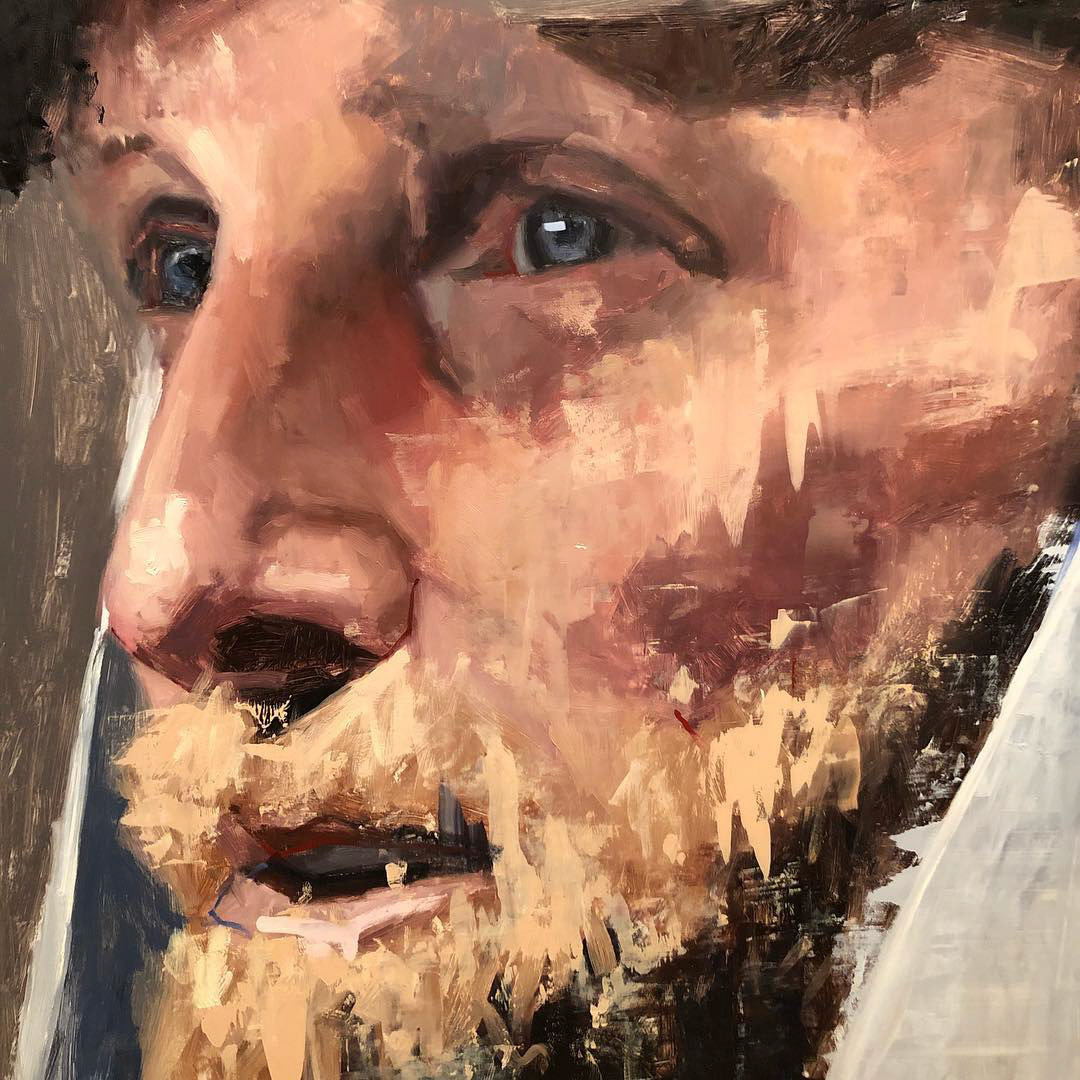 Unknown Traveler (Homeless), 2019, Oil on Panel 48 x 48 inches