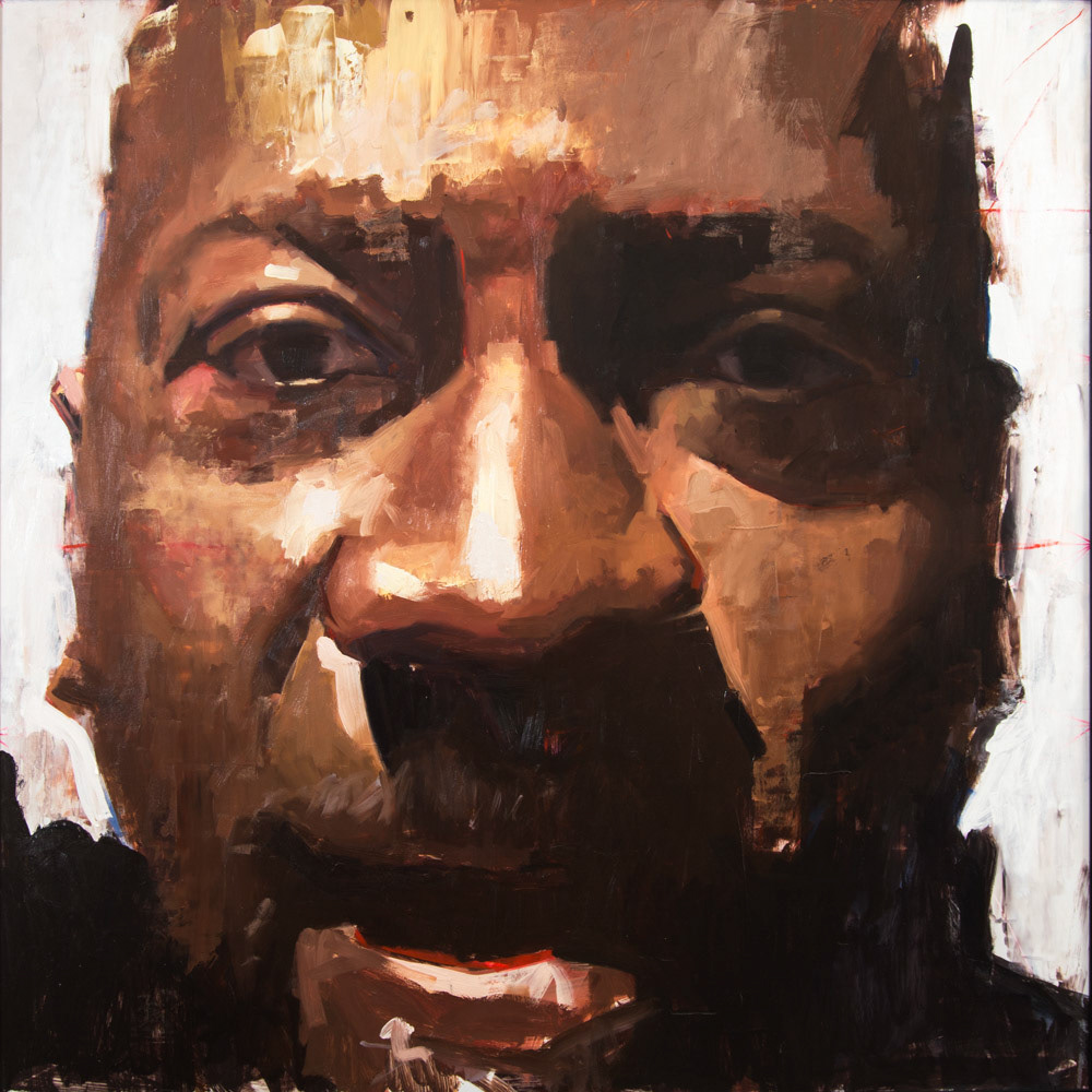 Mustafa (Muslim Sudanese Immigrant), 2017, Oil on Panel, 48 x 48 inches