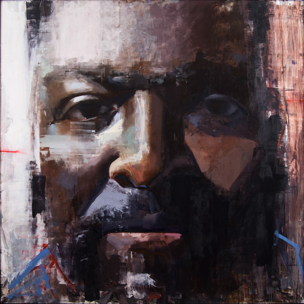 Arthur (Black American), 2017, Oil on Panel, 48 x 48 inches