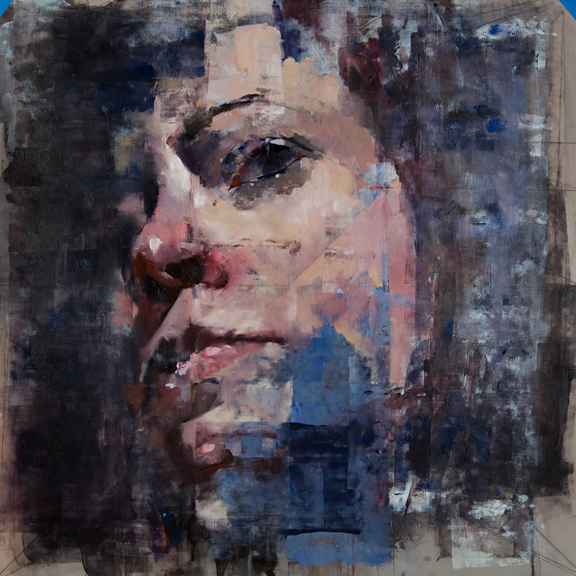 Shanda (Interracial Spouse), 2016, Oil in Mylar, 24 x 24 inches, Private Collection