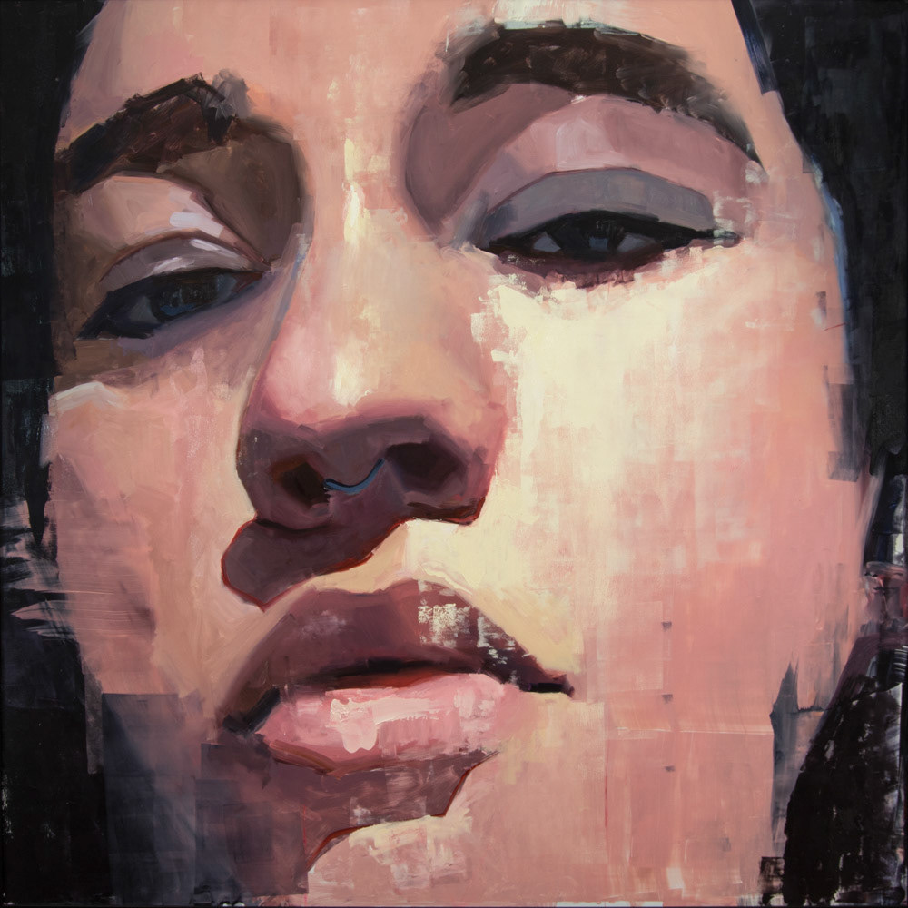 Rhyma (Female Mexican American),  Oil on Panel 48 x 48 inches