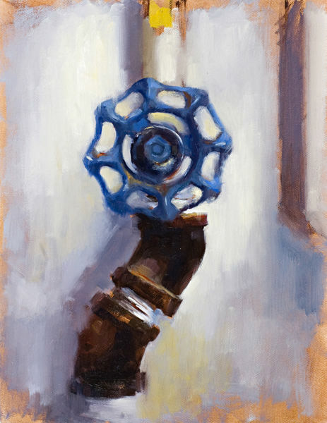 Faucet, 2015, 14 x 11 inches, Oil on Panel