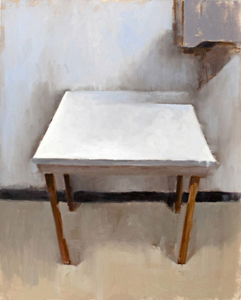  White Table, 2015, Oil on Panel, 20 x 16 inches 