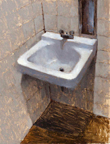 Corner Sink, 2015, Oil on Panel, 18 x 14 inches