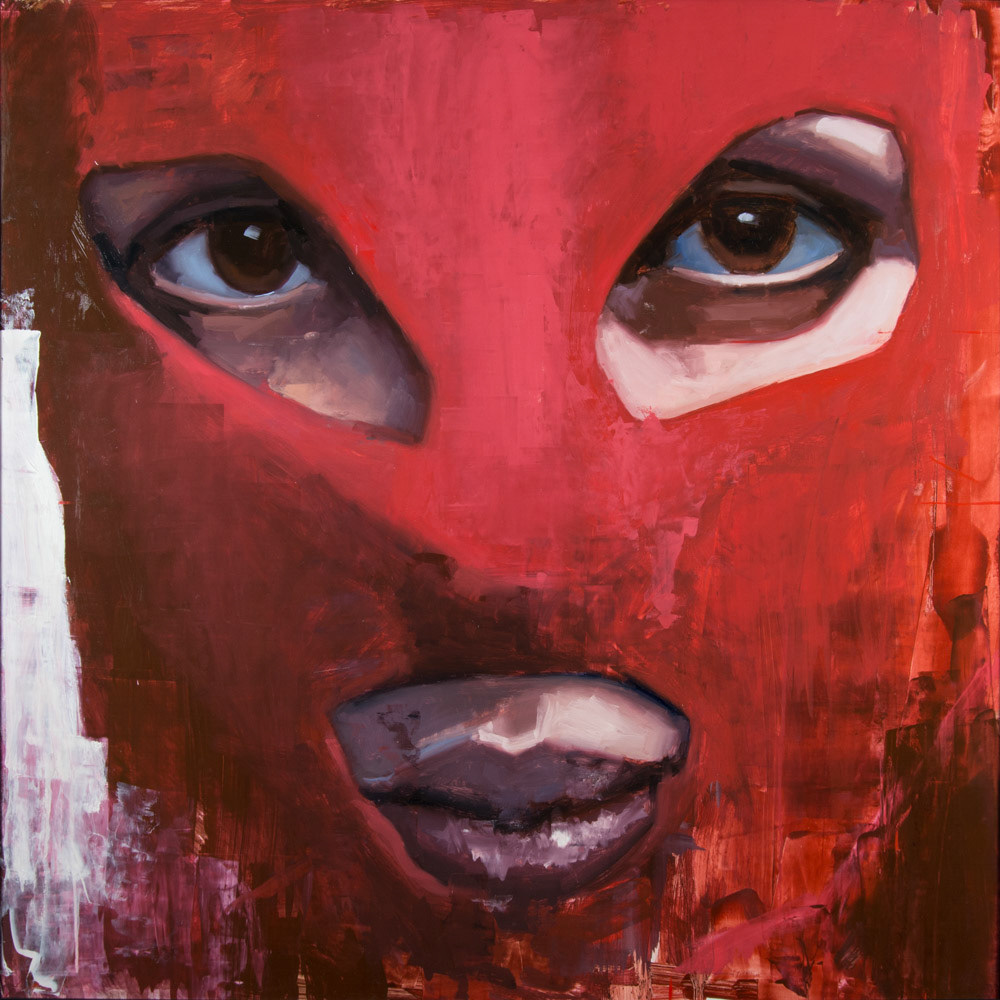 Pussy Riot (Feminist Protest Group),  Oil on Panel 48 x 48 inches, Private Collection