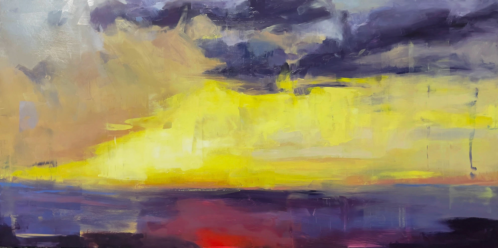 Sunrise 03, 2021, Oil on Panel, 24x36 inches