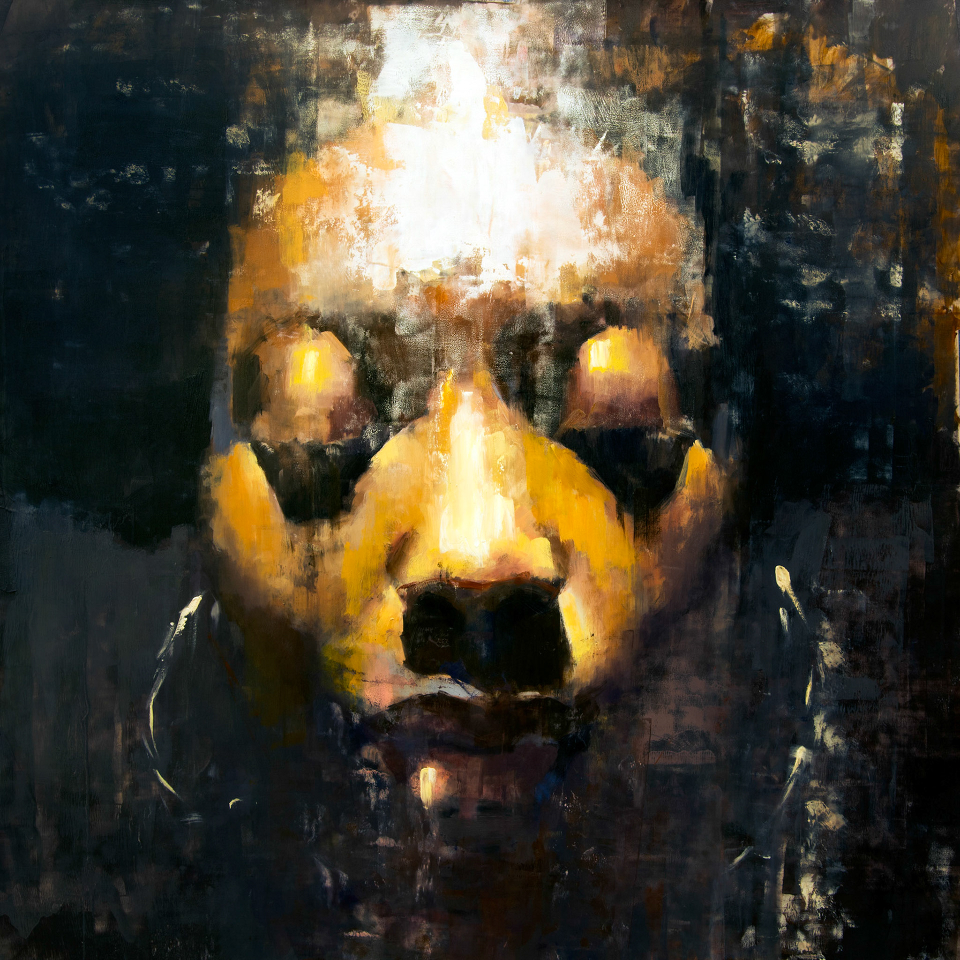 Brittney (Female African American), 2016, Oil on Mylar, 24 x 24 inches, Private Collection