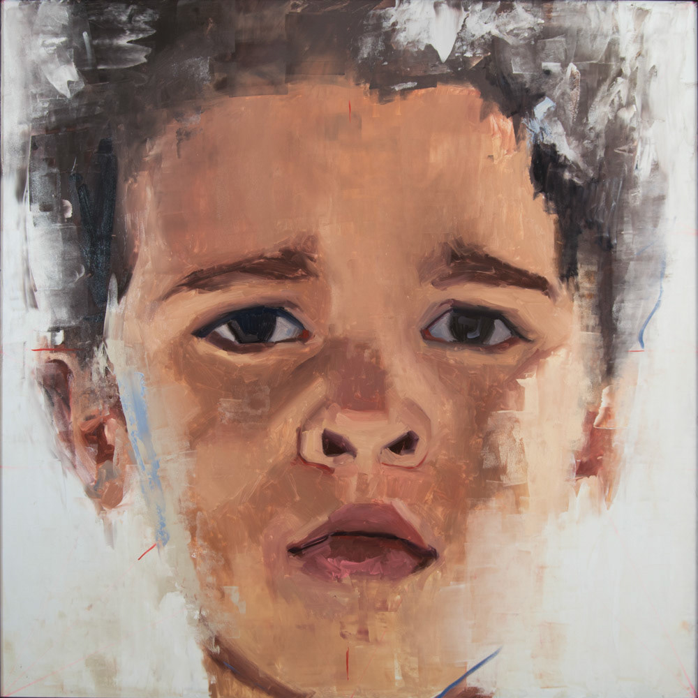 Austin (Of Mixed Race), 2017, Oil on Panel, 48 x 48 inches, Private Collection