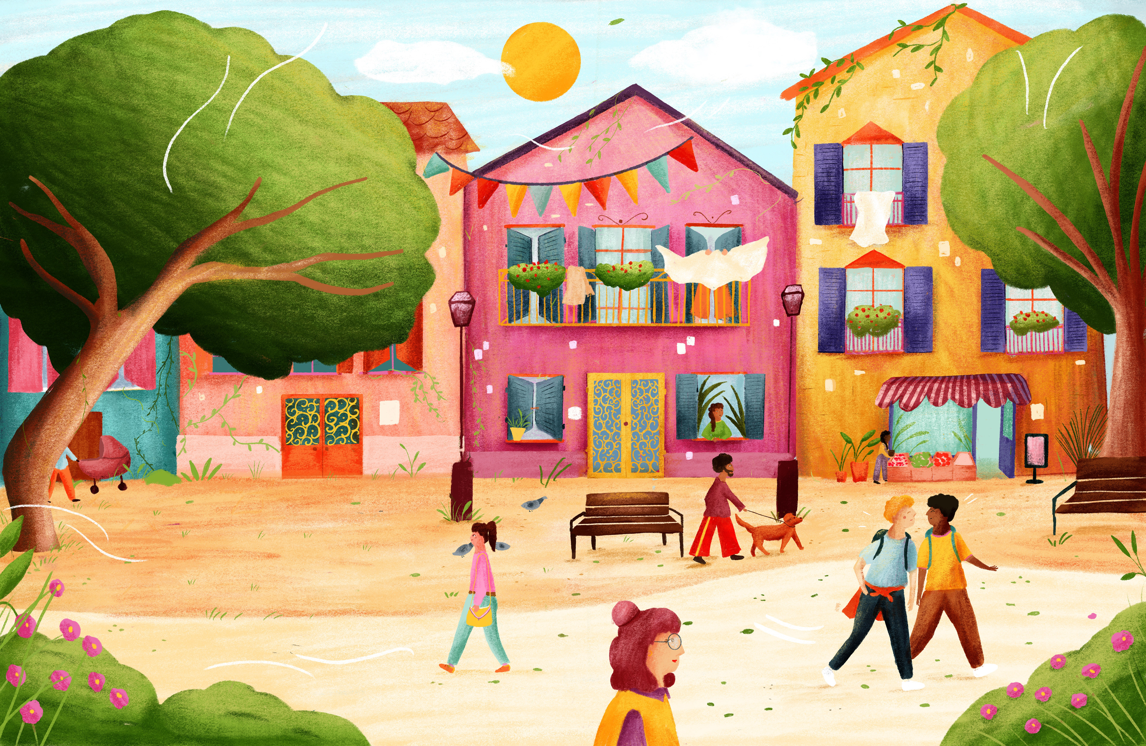 illustration issue de la rue de la diversité aux "editions Athizes"