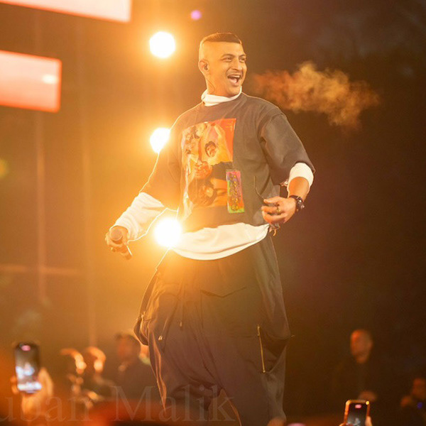 Faris Shafi live performance at BNU OG Fest – dynamic concert photography of Pakistani rapper