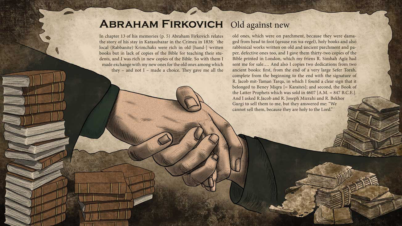 "Manuscript Hunters - Abraham Firkovich" Kooperationprojekt mit dem Institut für den Nahen und Mittleren Osten der Ludwig-Maximilians-Universität München unter der Leitung von Prof. Dr. Ronny Vollandt und seinem Team