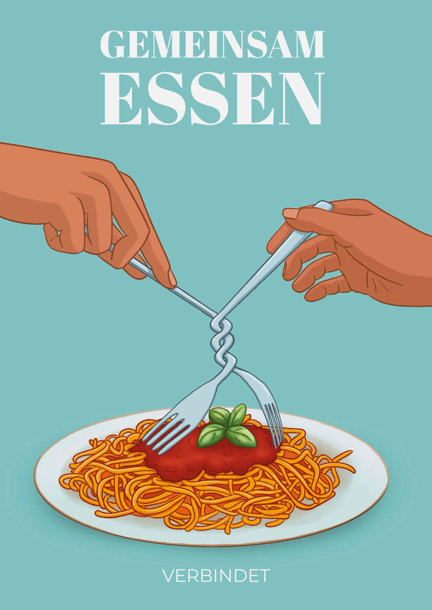 Gemeinsam Essen verbindet Illustration