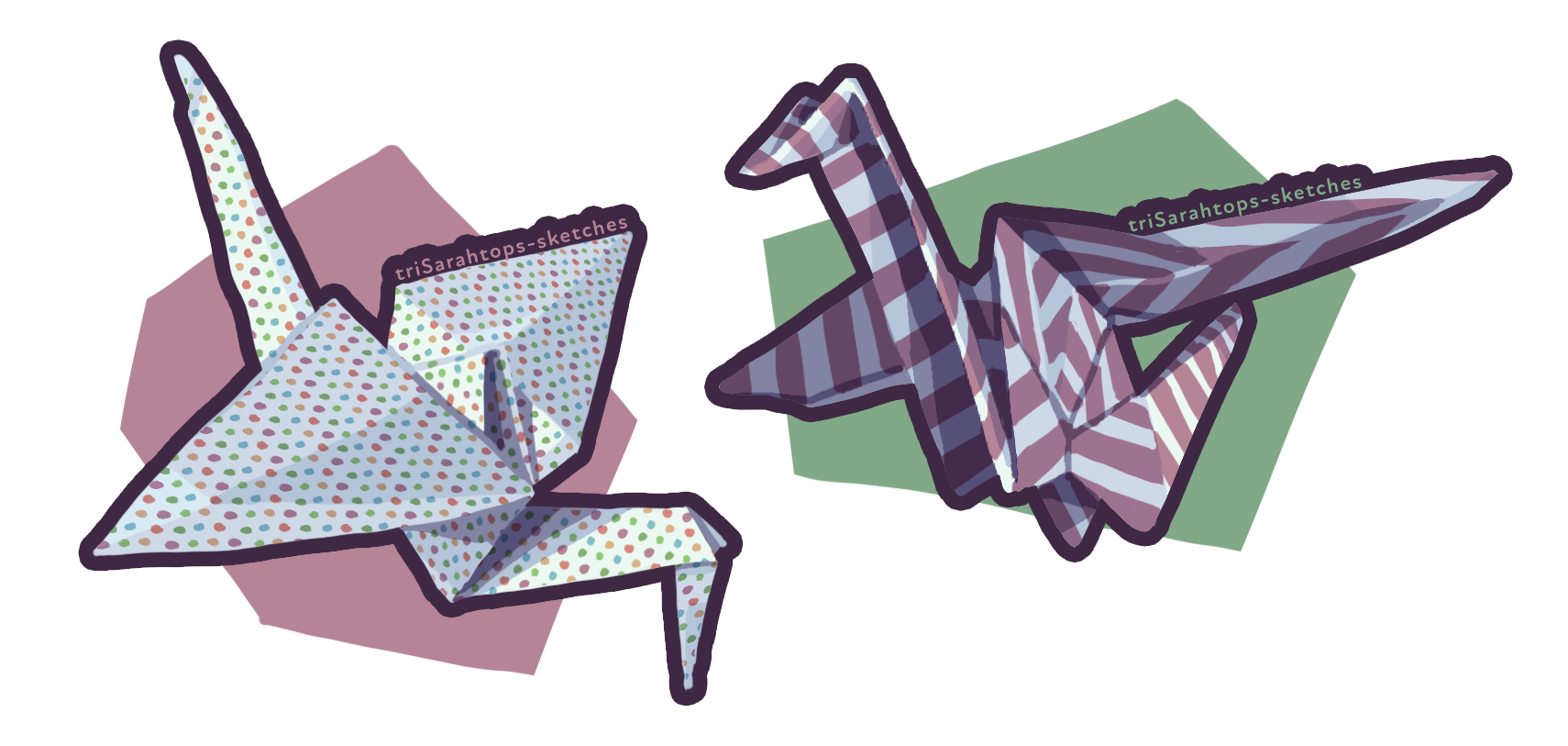 Paper Cranes; Digital