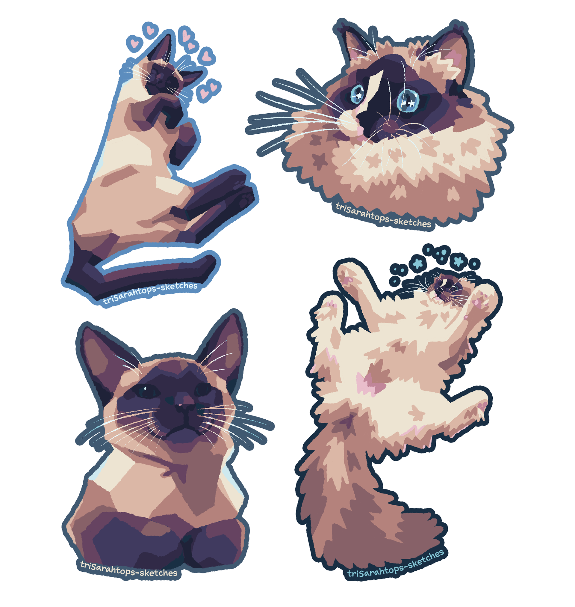 Ada the Siamese & Andi the Ragdoll; Digital