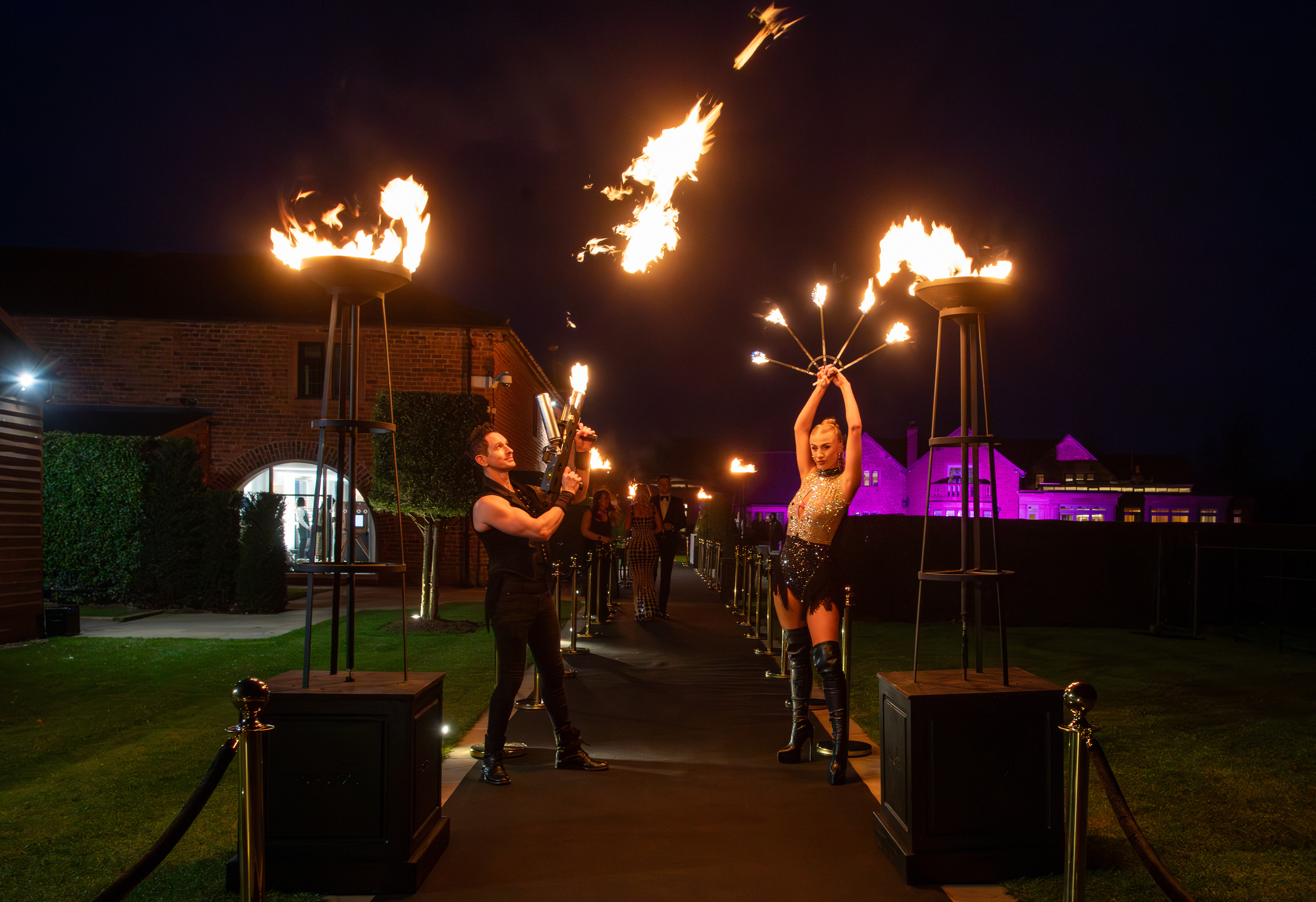 Event photography of flame throwers