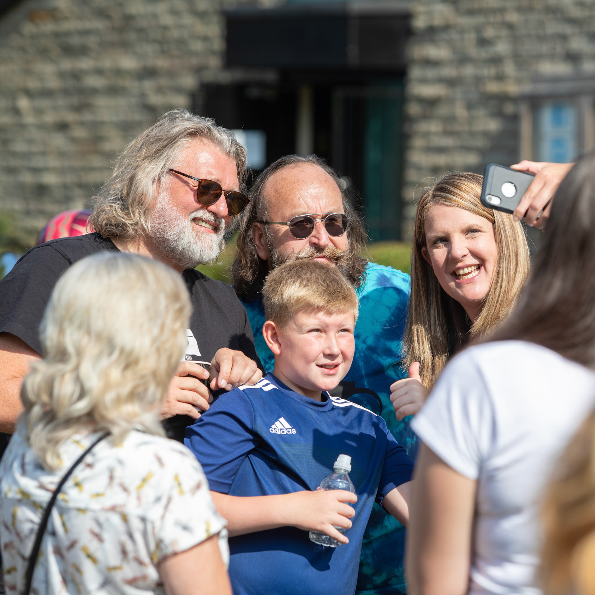 Photo of The Hairy Bikers with fans, captured for Kira, Bollington, Cheshire