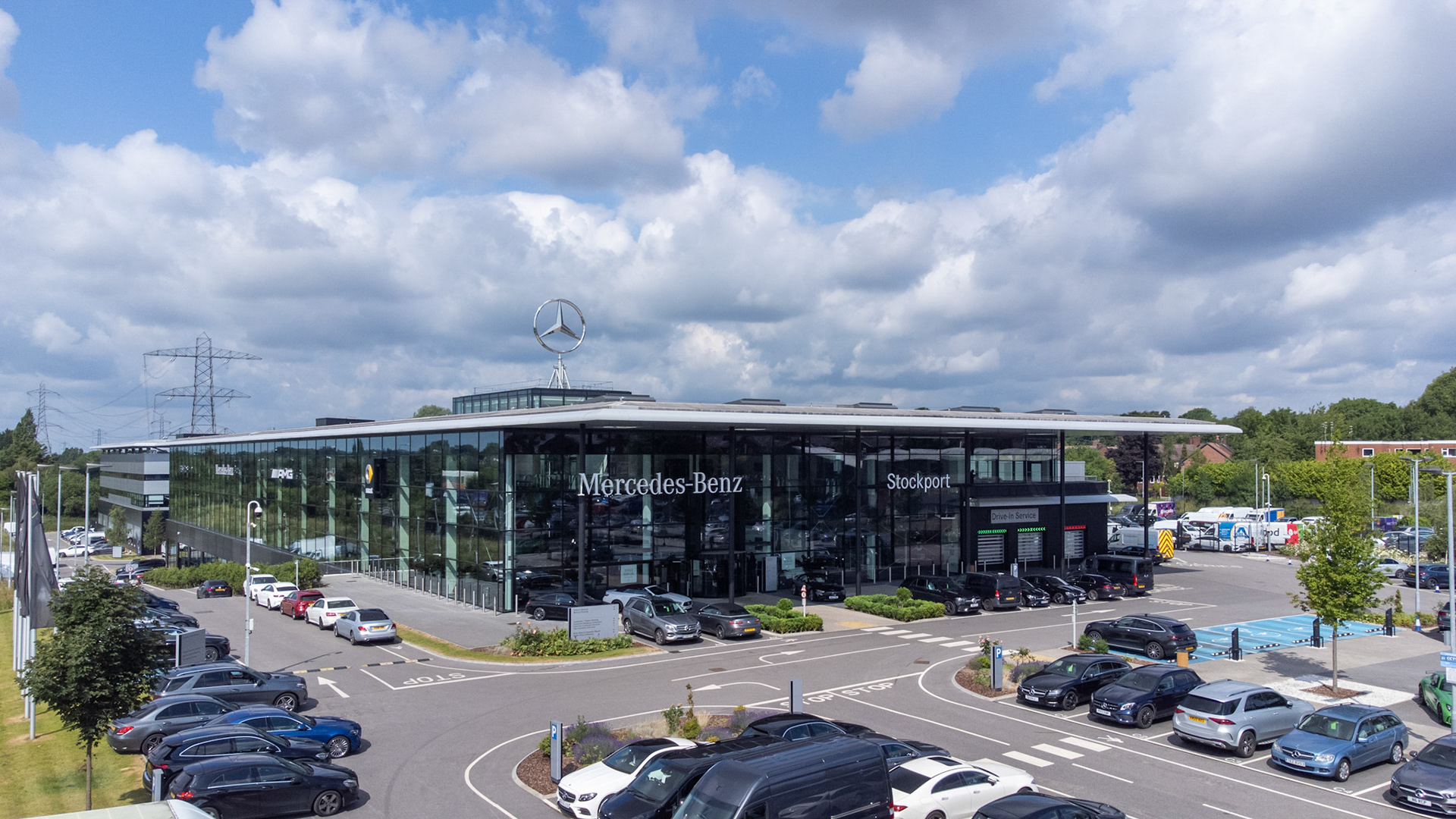 Drone photo of LSH Auto, Mercedes Stockport 