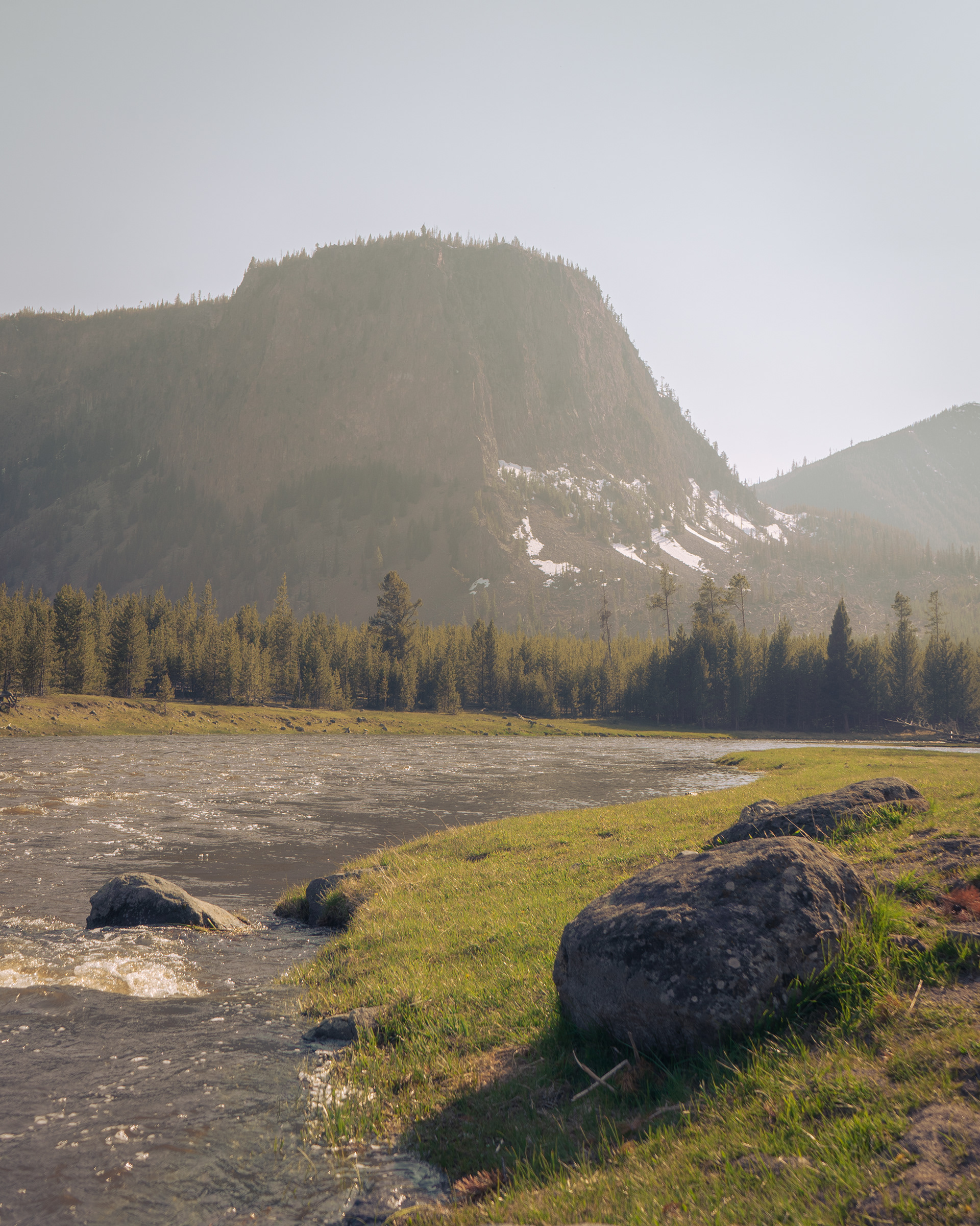 Wildfire haze blanketing Yellowstone NP