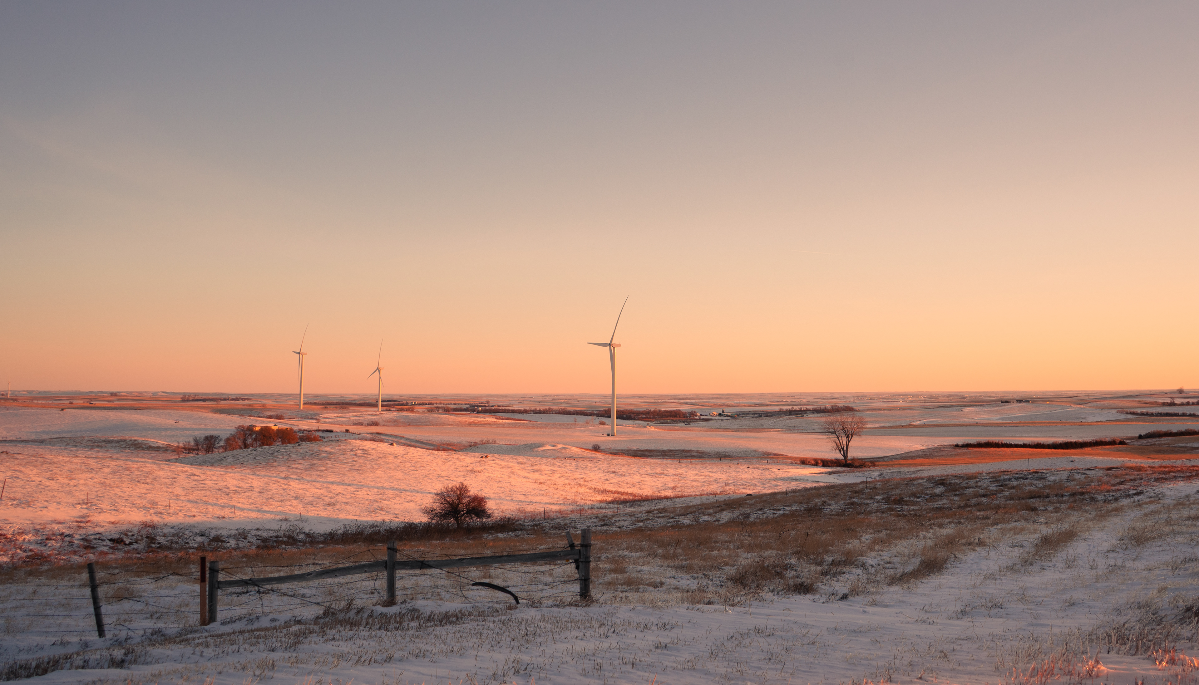 Sunrise over the country in Mobridge, South Dakota