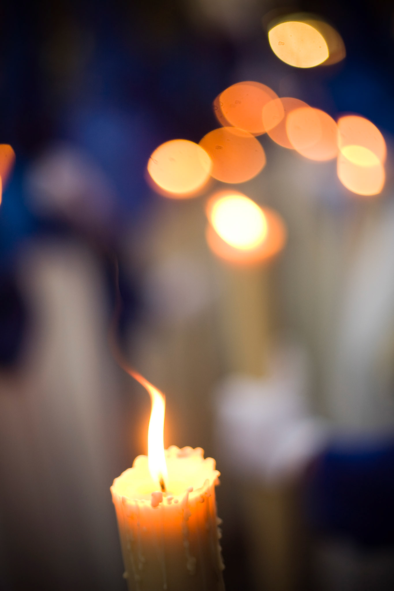 Candles beared by penitents, Holy Week, Seville, Spain