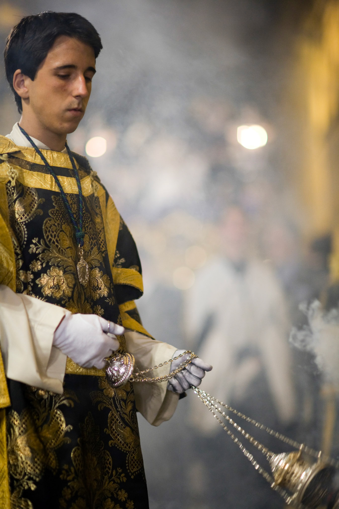 Altar boy with a censer, Holy Week 2008, Seville, Spain
