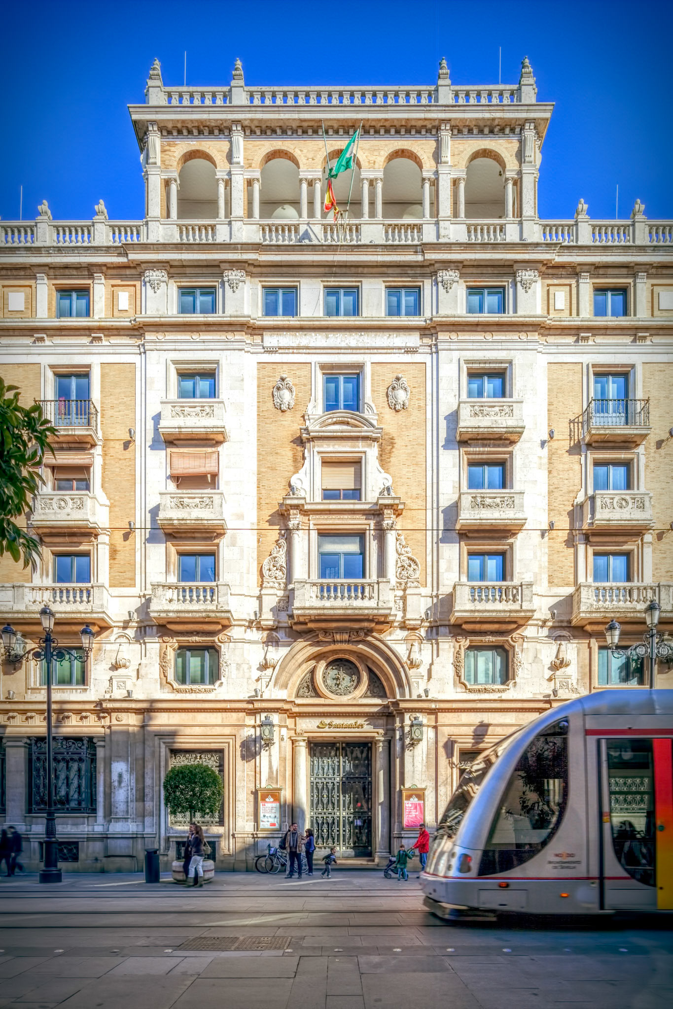 Banco Central Building (project by Vicente Traver, 1952), nowadays Banco de Santander, Avenida de la Constitucion, Seville, Spain