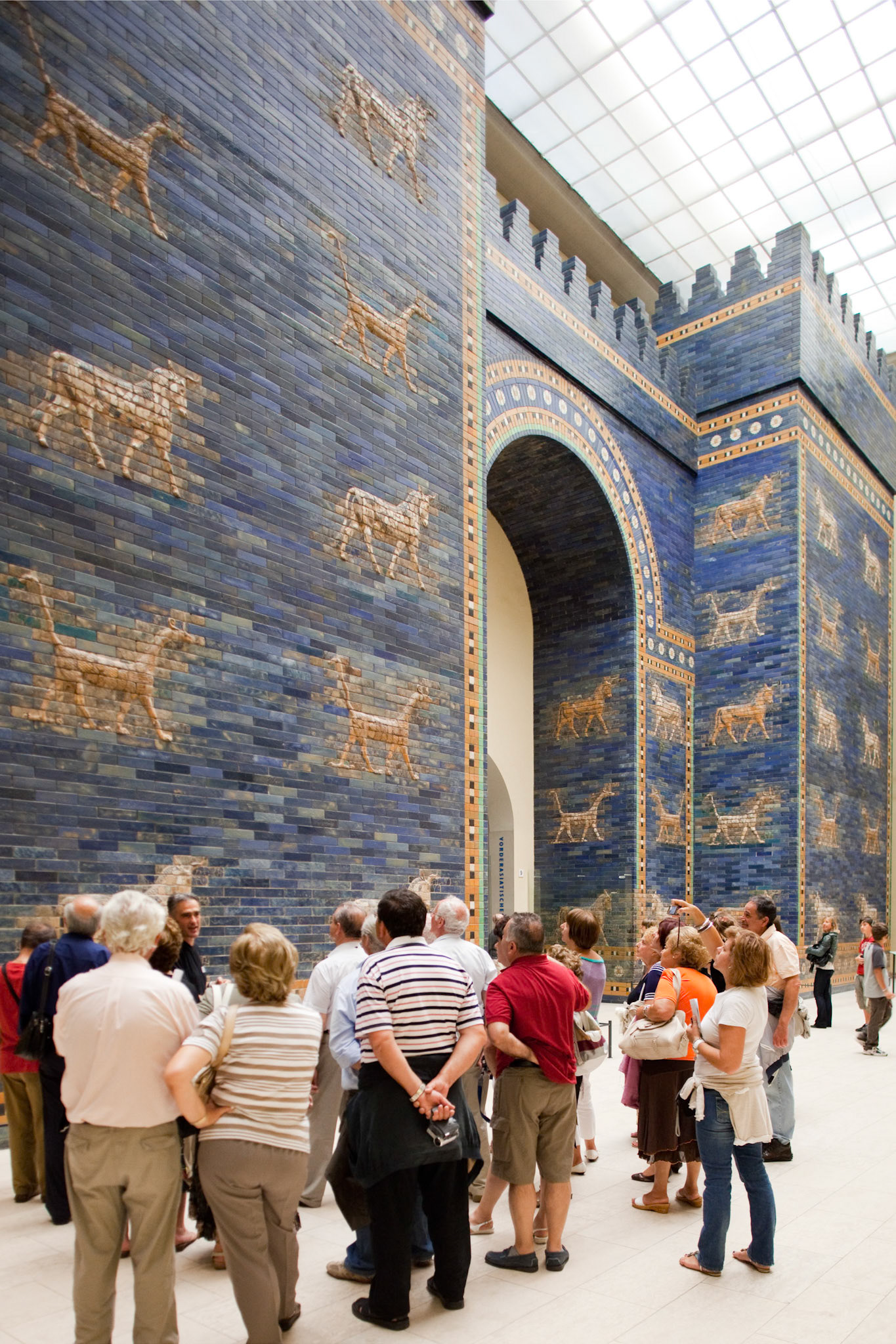 Berlin, Germany, July 24 2009, The striking Ishtar Gate, a symbol of ancient Babylon, captivates visitors at the Pergamon Museum in Berlin, showcasing intricate designs.