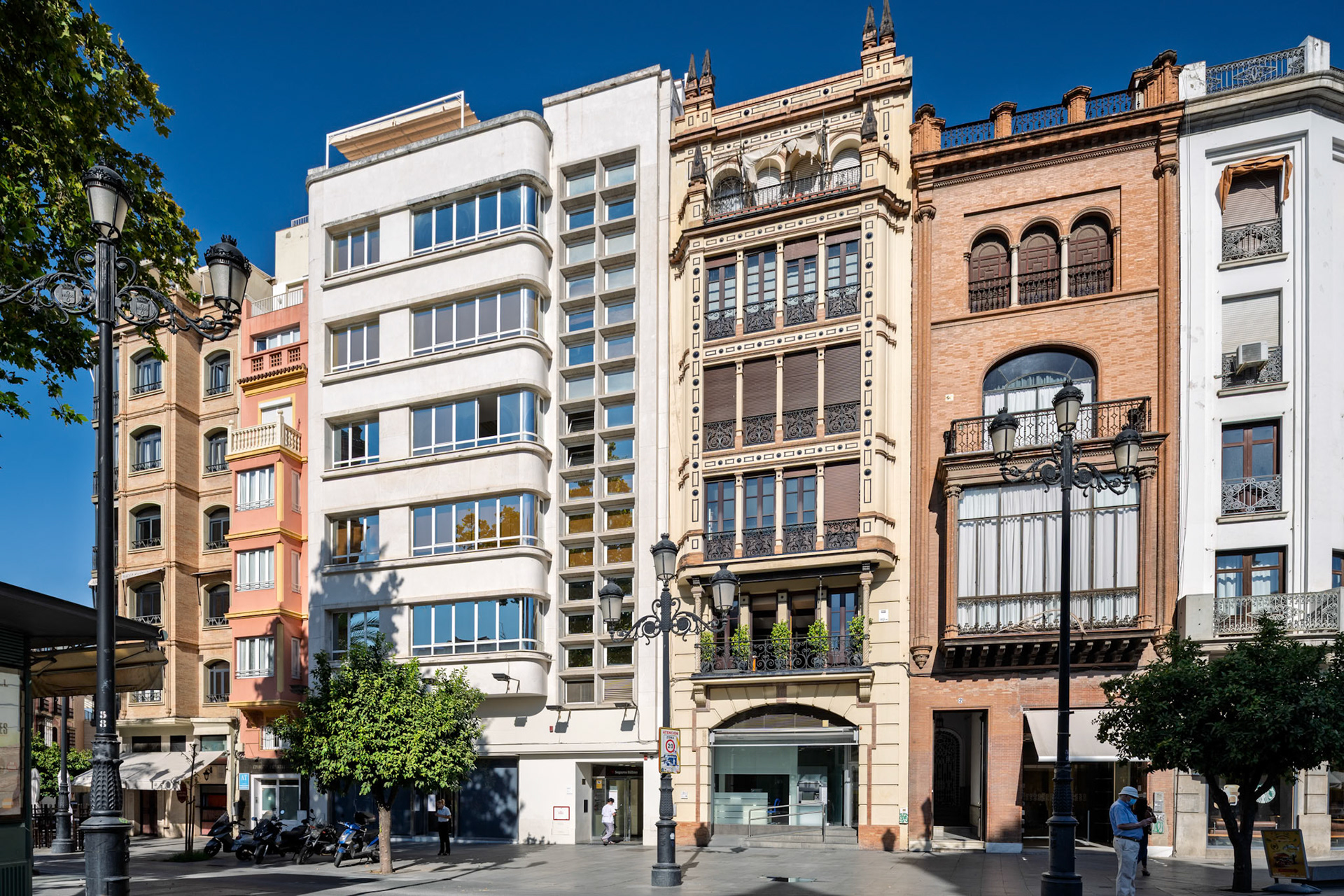 egionalist facades and eclectic ornament give way to the clean lines of the 1936 rationalist building designed by José Galnares Sagastizábal and Albert Wespi for José Ibarra