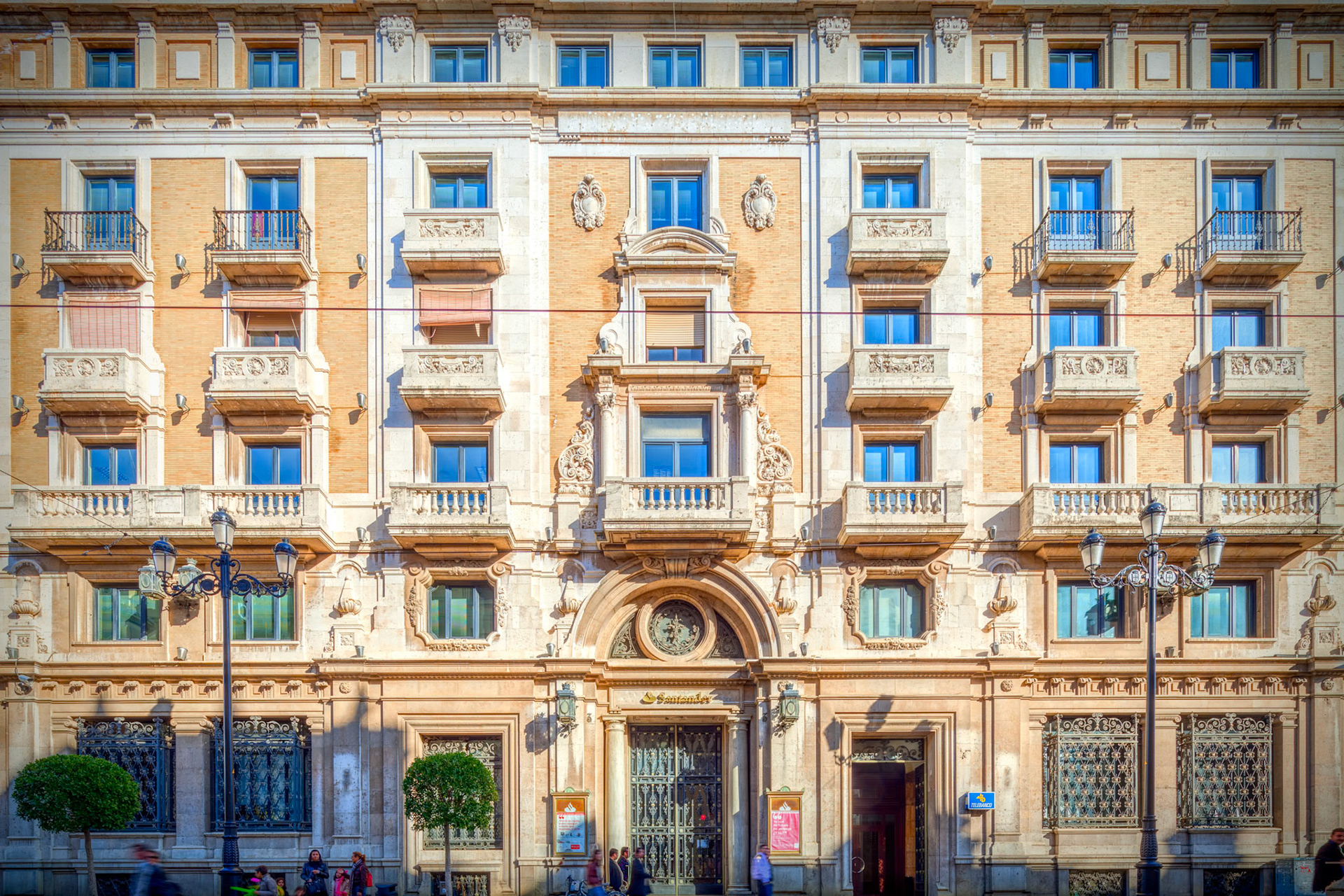 Banco Central Building (project by Vicente Traver, 1952), nowadays Banco de Santander, Avenida de la Constitucion, Seville, Spain