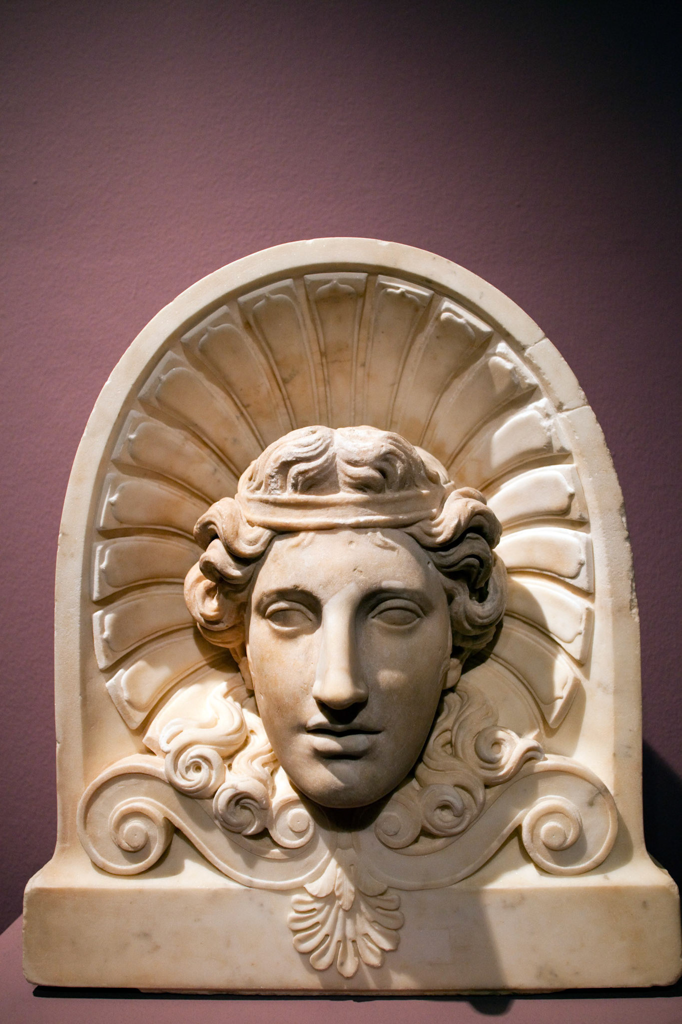 Berlin, Germany, July 24 2009, Explore the intricate details of the 2nd-century marble sculpture of the youthful Dionysos at Berlin\'s Pergamon Museum.