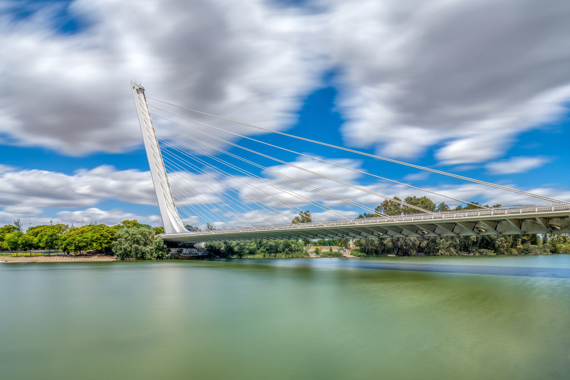 Alamillo Bridge, Seville, Spain.
