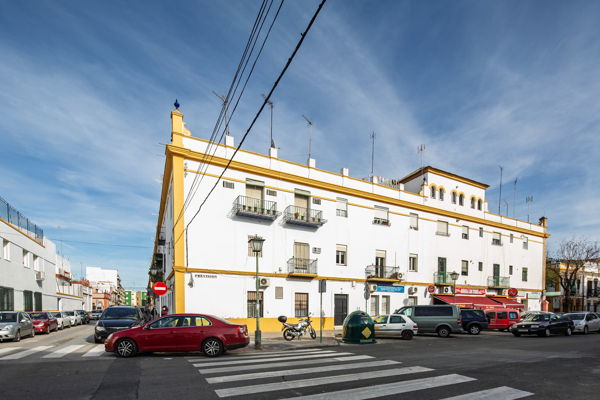 Seville, Spain, Dec 9 2012, Historic multifamily buildings in Sevilla’s Retiro Obrero showcase early 20th-century architecture and working-class pride.