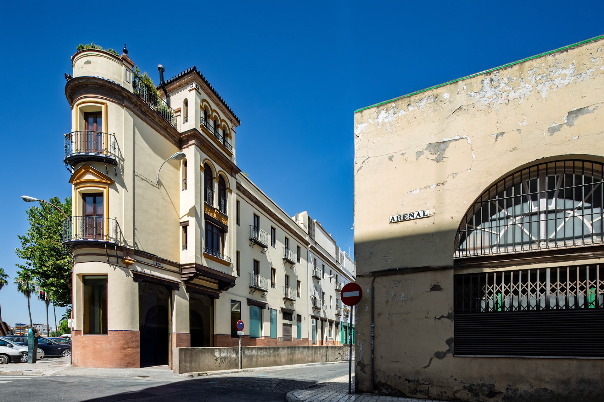 Todogoma Building, designed by architect Jose Espiau y Munoz in 1926, stands prominently at the intersection of Calle Adriano in Seville.