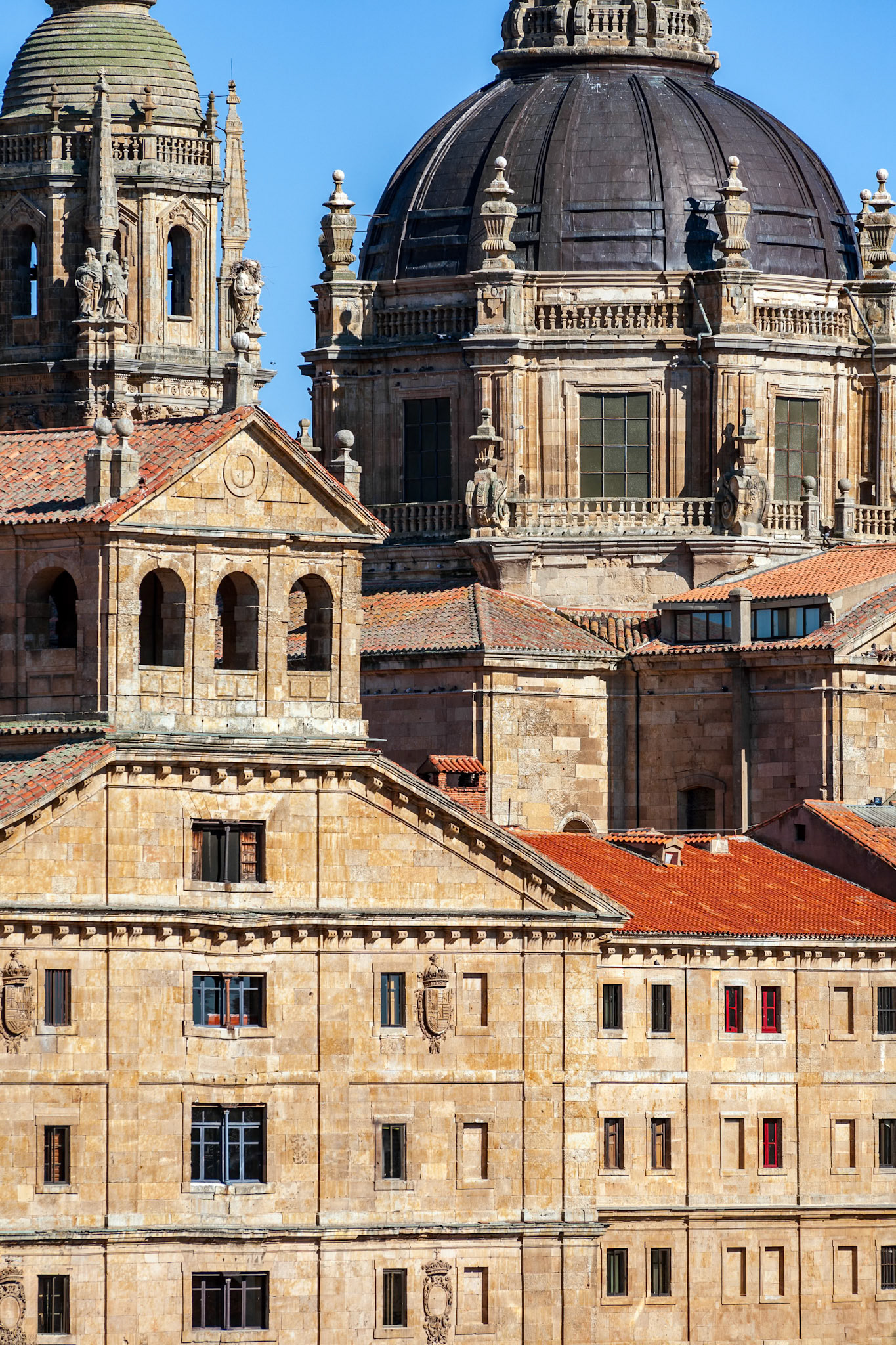 Clerecia's dome, bell tower, and historic architecture in Salamanca's landscape, Castilla y Leon.