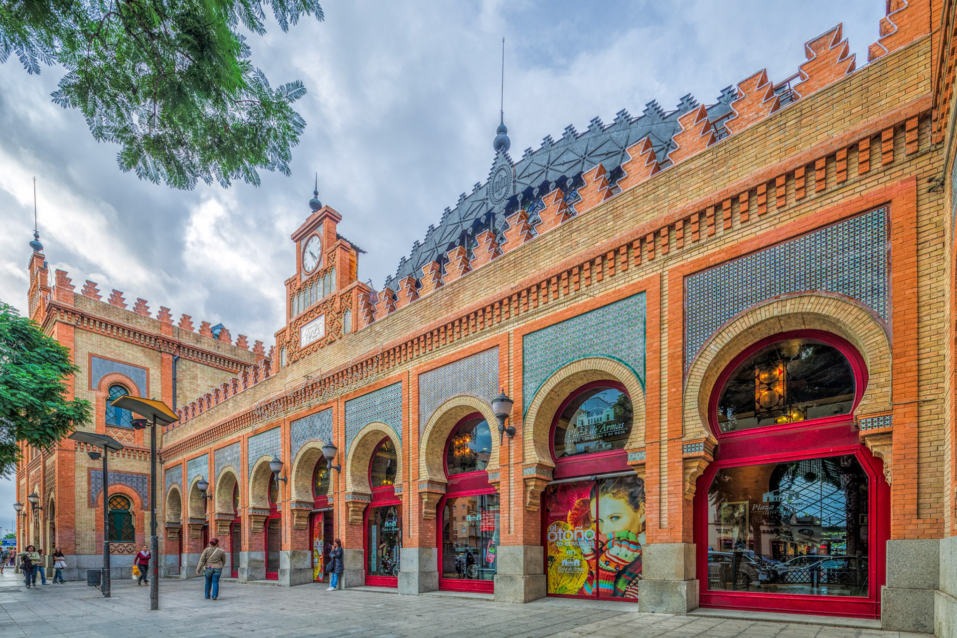 Seville, Spain, Nov 15 2009, The old Cordoba Railroad Station is now a lively shopping center in Seville, Spain, bustling with visitors and beautiful architecture.