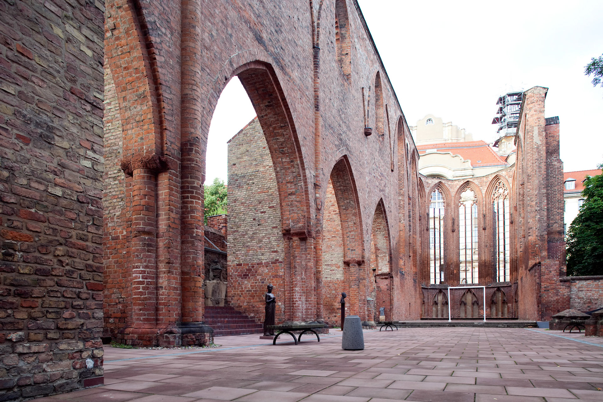 The Franciscan Monastery ruins showcase stunning medieval architecture in the heart of Berlin\'s Mitte district, inviting exploration.