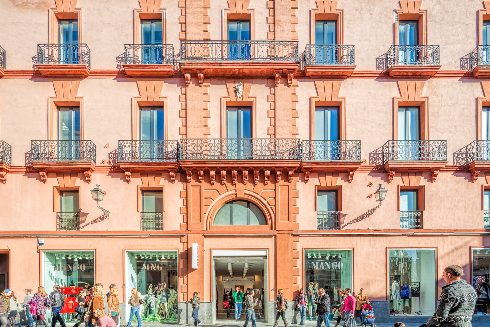 Palacio Central building, formerly cinema theatre and nowadays a fashion store. Seville, Spain.