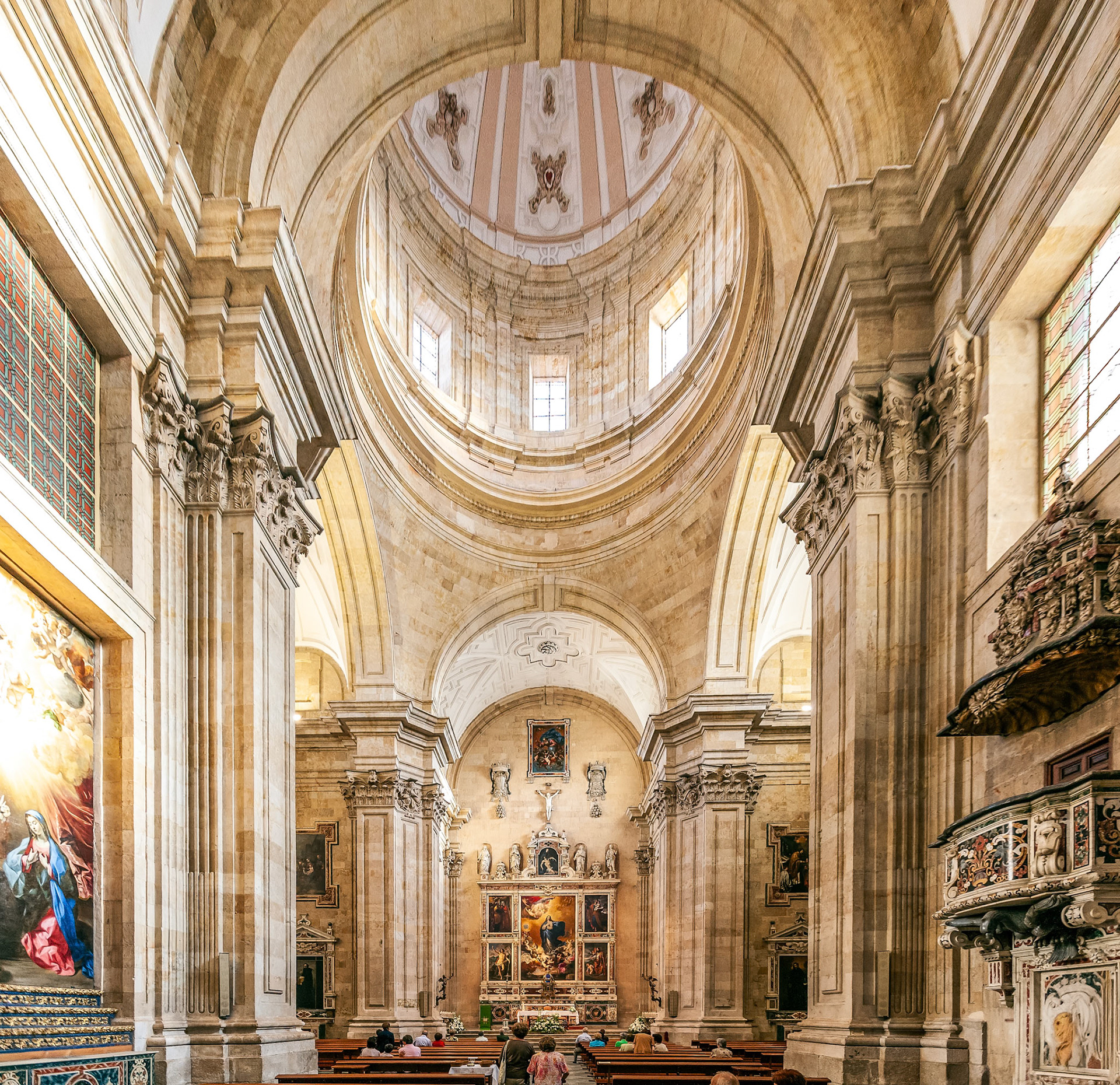 Salamanca, Spain, Aug 18 2018, The 18th-century interior of Purisima Concepcion Church in Salamanca, Castilla y Leon.