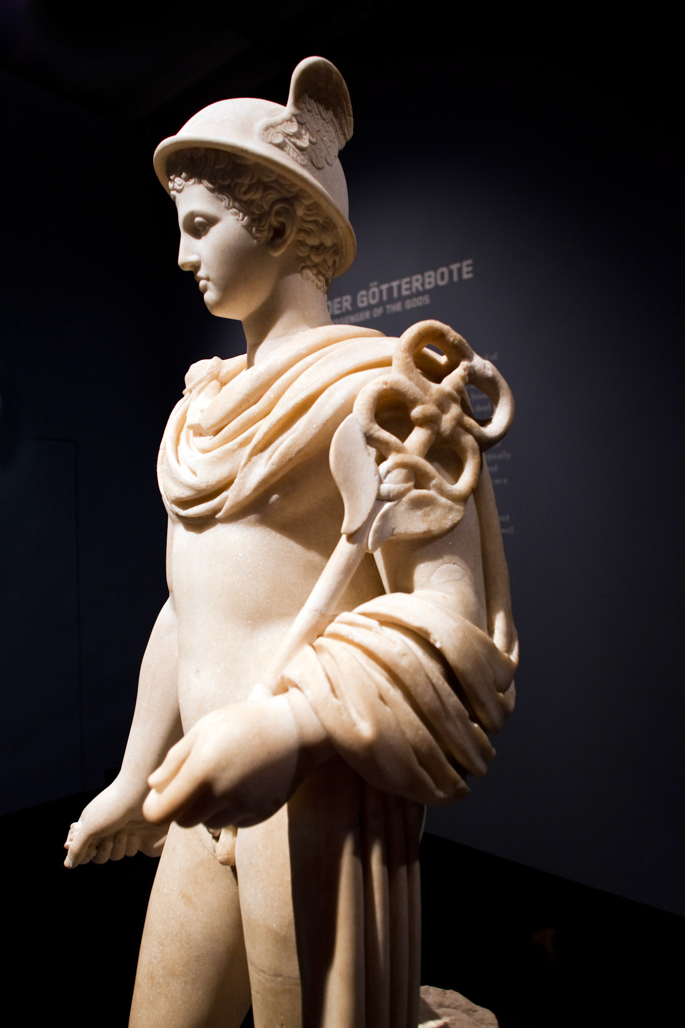 Berlin, Germany, July 24 2009, Explore the exquisite marble sculpture of Hermes, a 2nd-century masterpiece located in Berlin\'s Pergamon Museum.