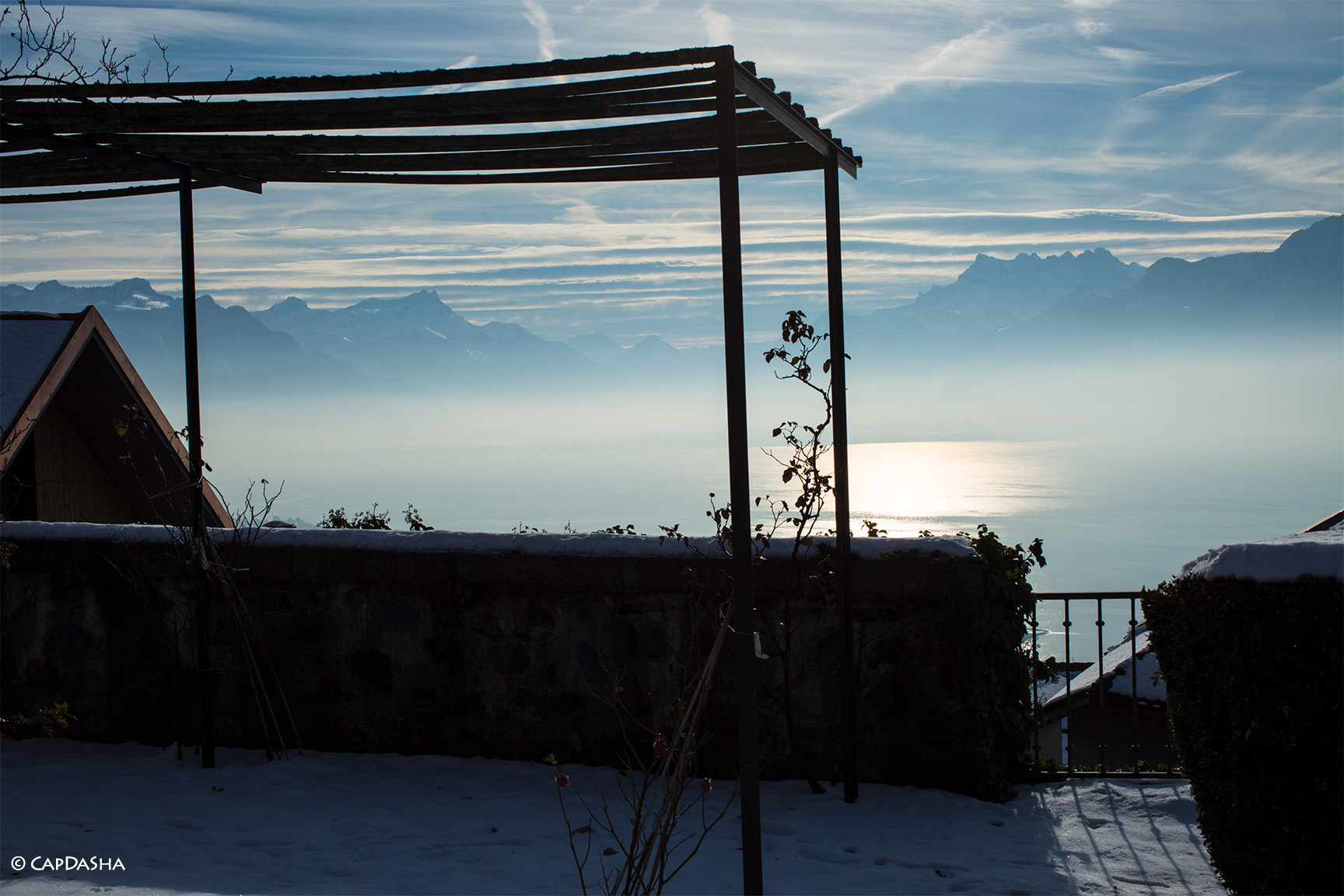 Paesaggio promozione turistica Svizzera vista sul lago.