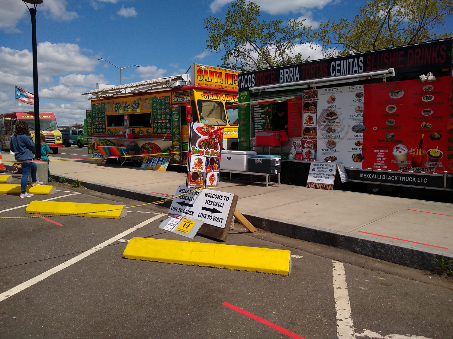 A taco truck along Long Wharf Drive in New Haven Connecticut. This location had about ten food trucks lining the street