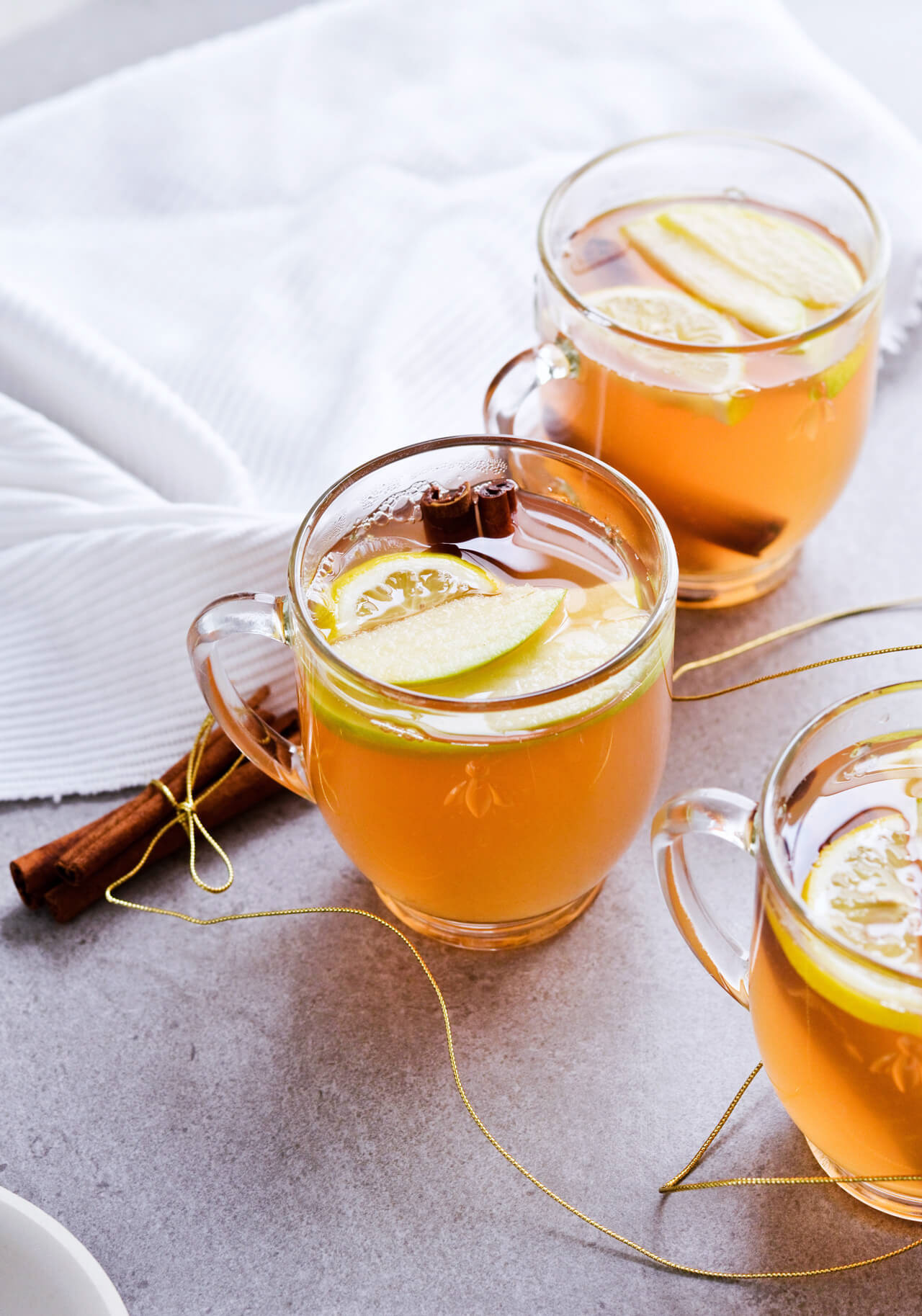 Glasses of orange mulled wine