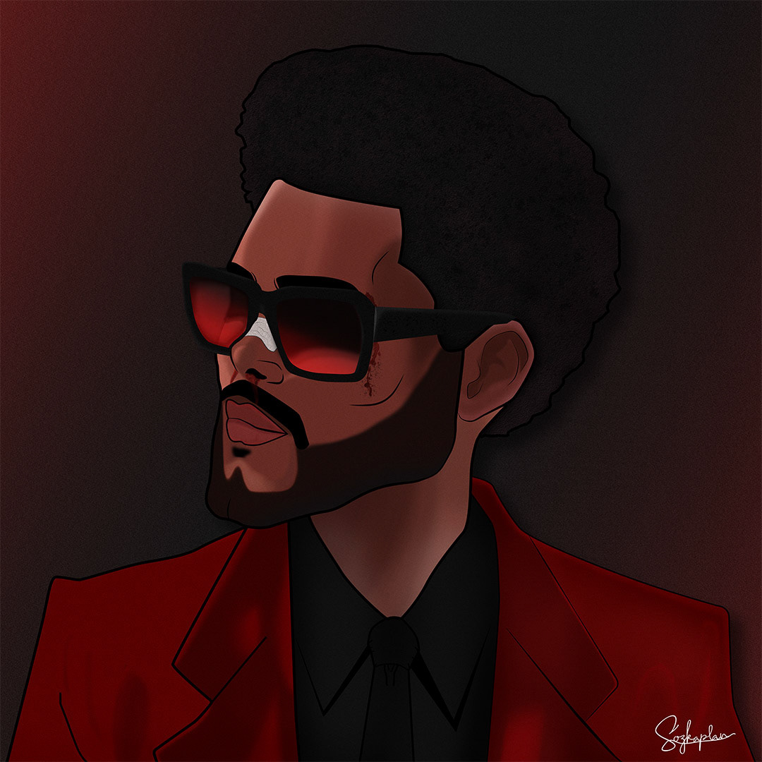 Weeknd Canvas Size Illustration