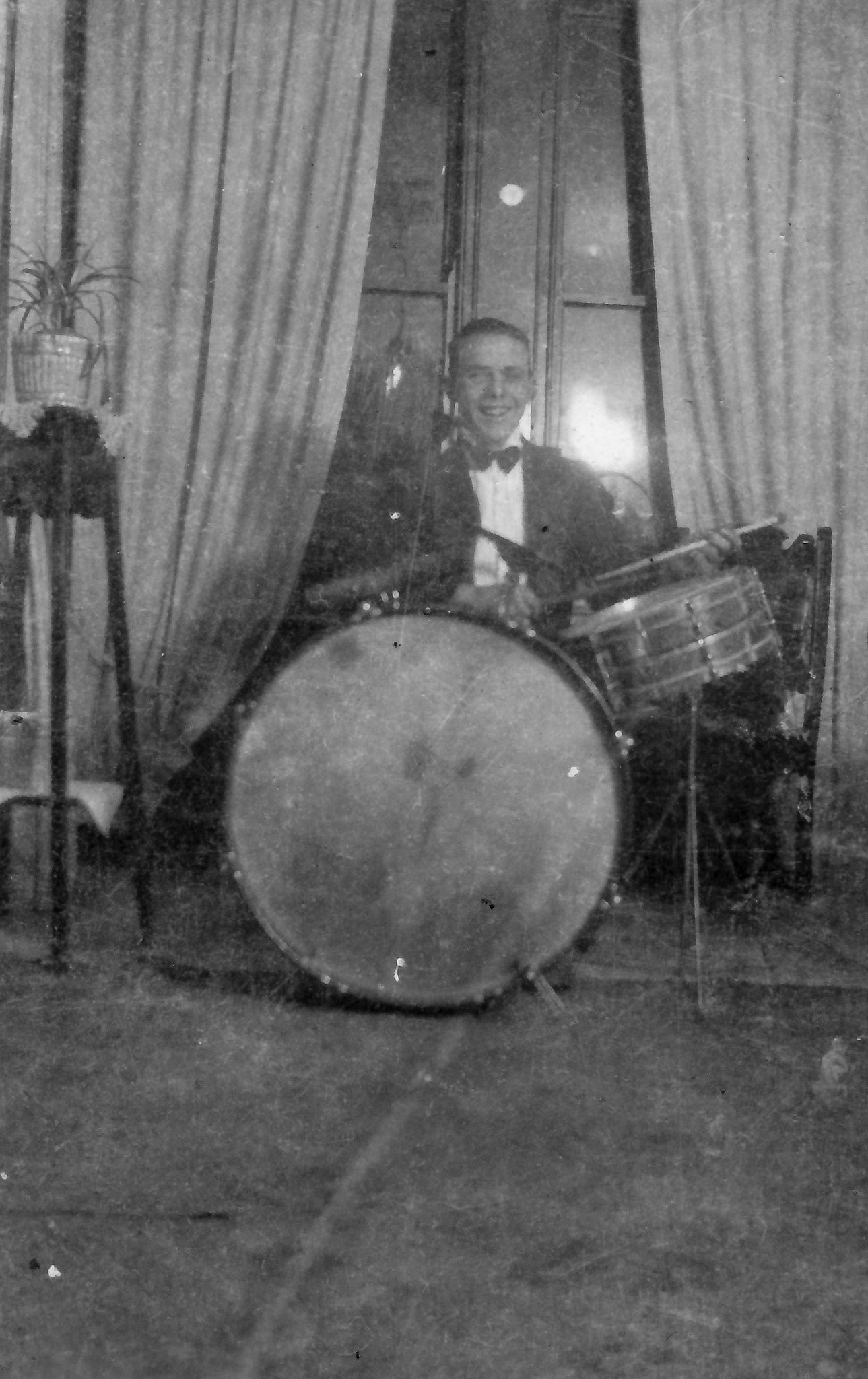 John Hill on his drum kit
