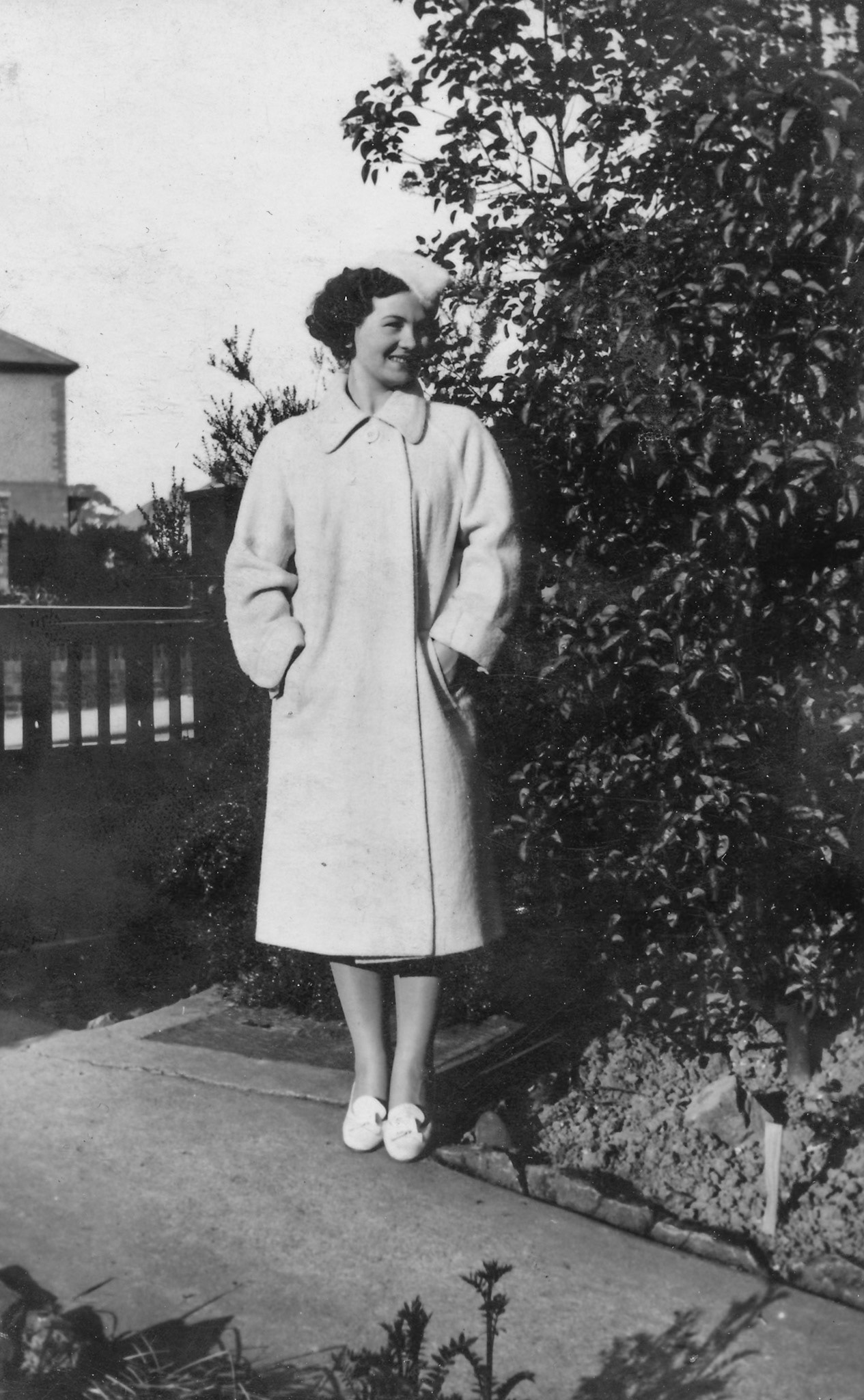 "Whit Monday 1939 Irene 19 years taken Auntie Amy's front garden, Denton Burn"
