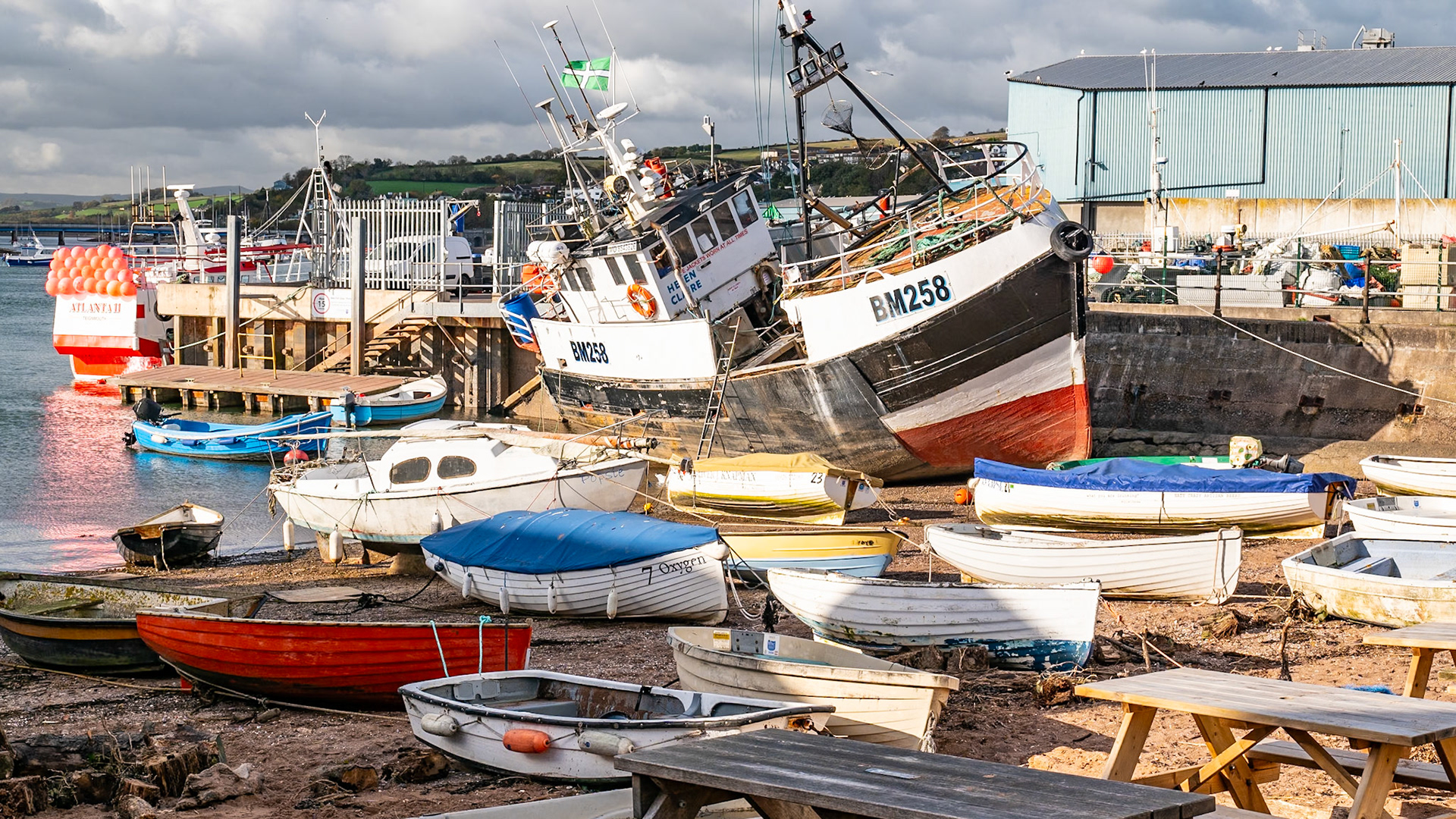 Boats at low tide