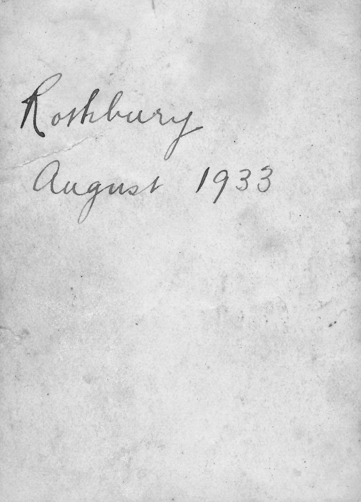"Rothbury August 1933" side 2